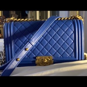 Chanel medium blue Boy Bag